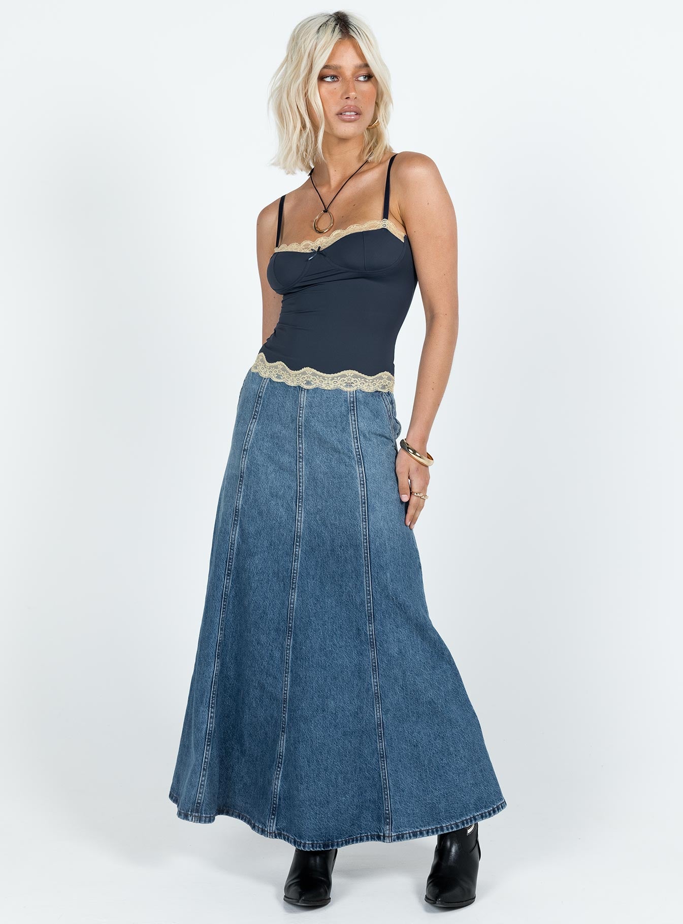 product Princess Polly Sleeveless Square Neck  Top Model Cami Top Navy