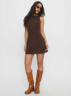 Alfalfa Corduroy Mini Dress Chocolate Tall