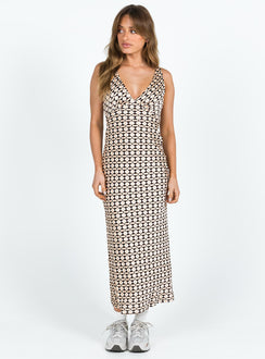 product Princess Polly Crew Neck  Nellie Midi Dress Black / Beige