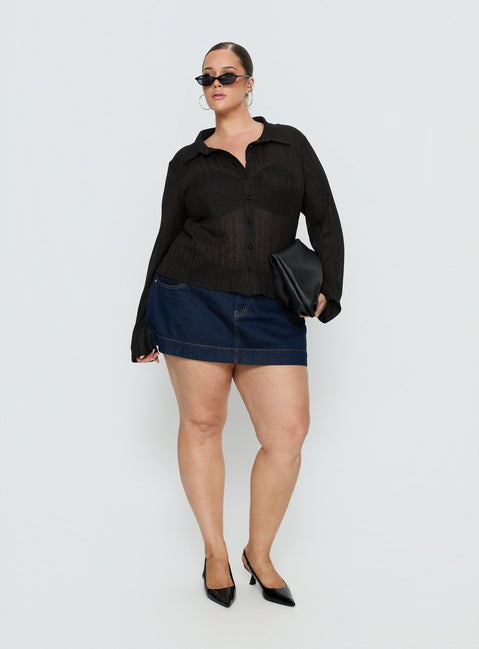 When You Sleep Long Sleeve Top Black Curve