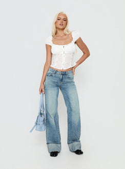 Winter Wonderland Ruched Short Sleeve Top White