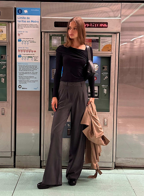 product Princess Polly High Waisted Pants  Archer Pants Slate Lower Impact