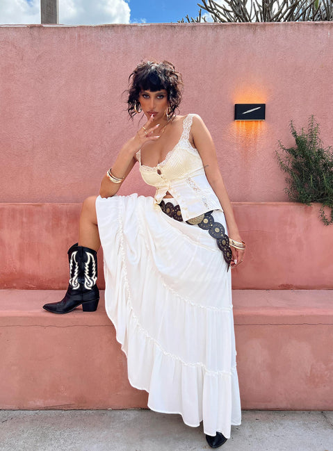 product Princess Polly Miriah Maxi Skirt White Low Impact Maxi 