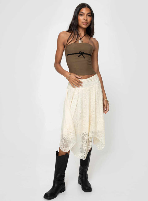 product Enslee Midi Skirt Cream Princess Polly  Midi Skirts 