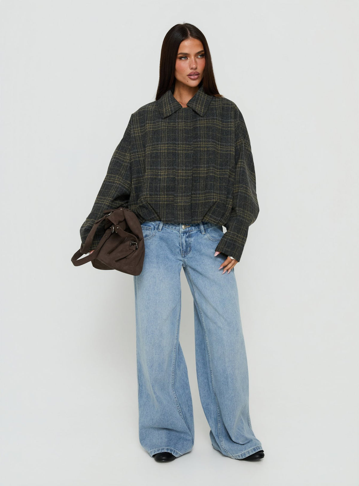 Dennie Bomber Jacket Charcoal / Green Plaid