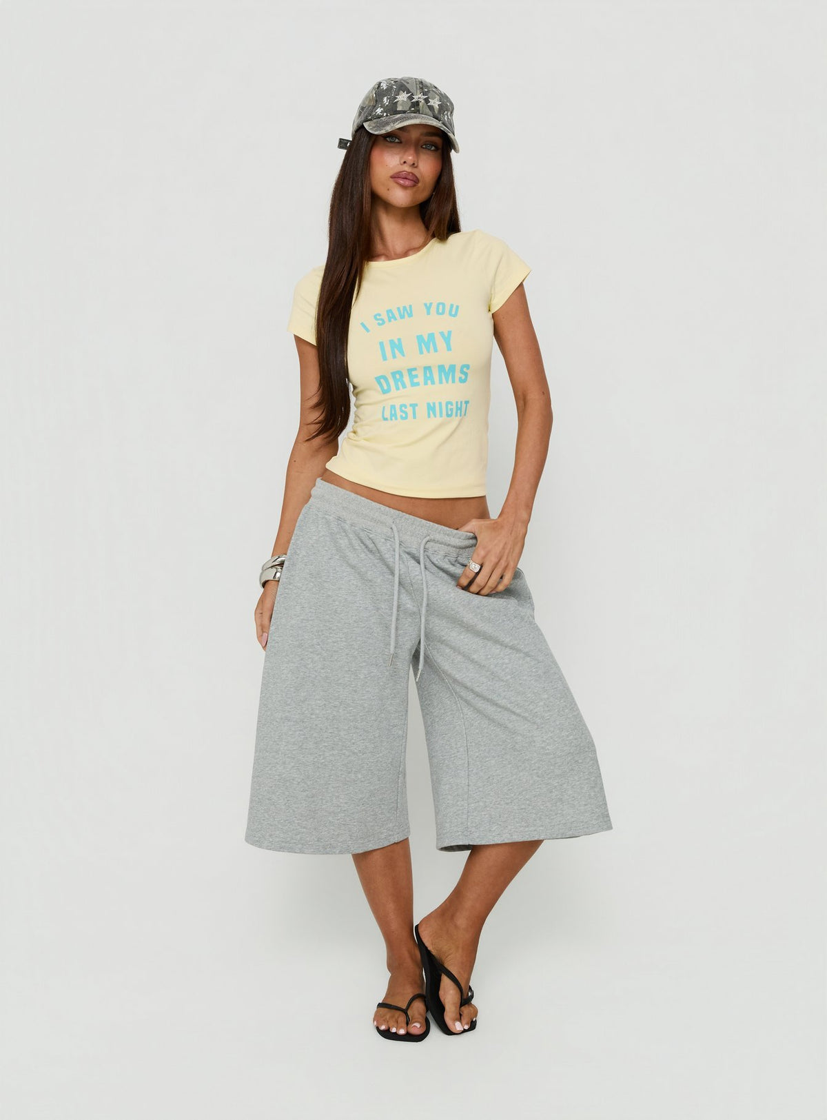Always In My Dreams Graphic Baby Tee Yellow