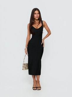 Justina Bandage Midi Dress Black