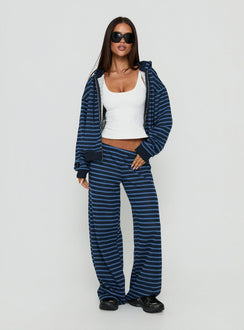 Delaeni Zip Through Hoodie Blue Stripe