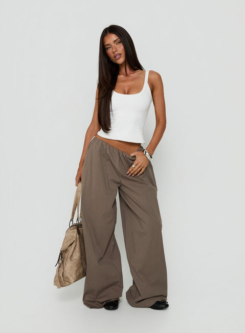 Lunea Concealed Waistband Pants Mushroom Stripe