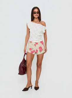 Orvielle Lace Off Shoulder Top Cream