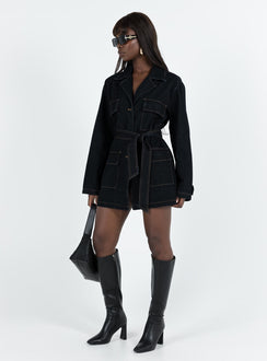 product Princess Polly Asymmetric Neckline  Giselle Mini Dress Dark Denim