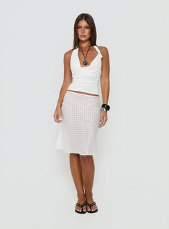 Esperia Halter Cowl Neck Top White