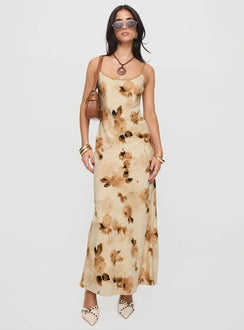 front view of model wearing Princess Polly Dunne Maxi Dress Multi Scoop Neck 
