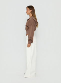 Naylor Mid Rise Wide Leg Jeans Cream Tall