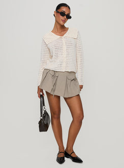 Designed with the Tuscon Crochet Sweater White womens-jumpers in short length on-body view of model wearing Princess Polly
