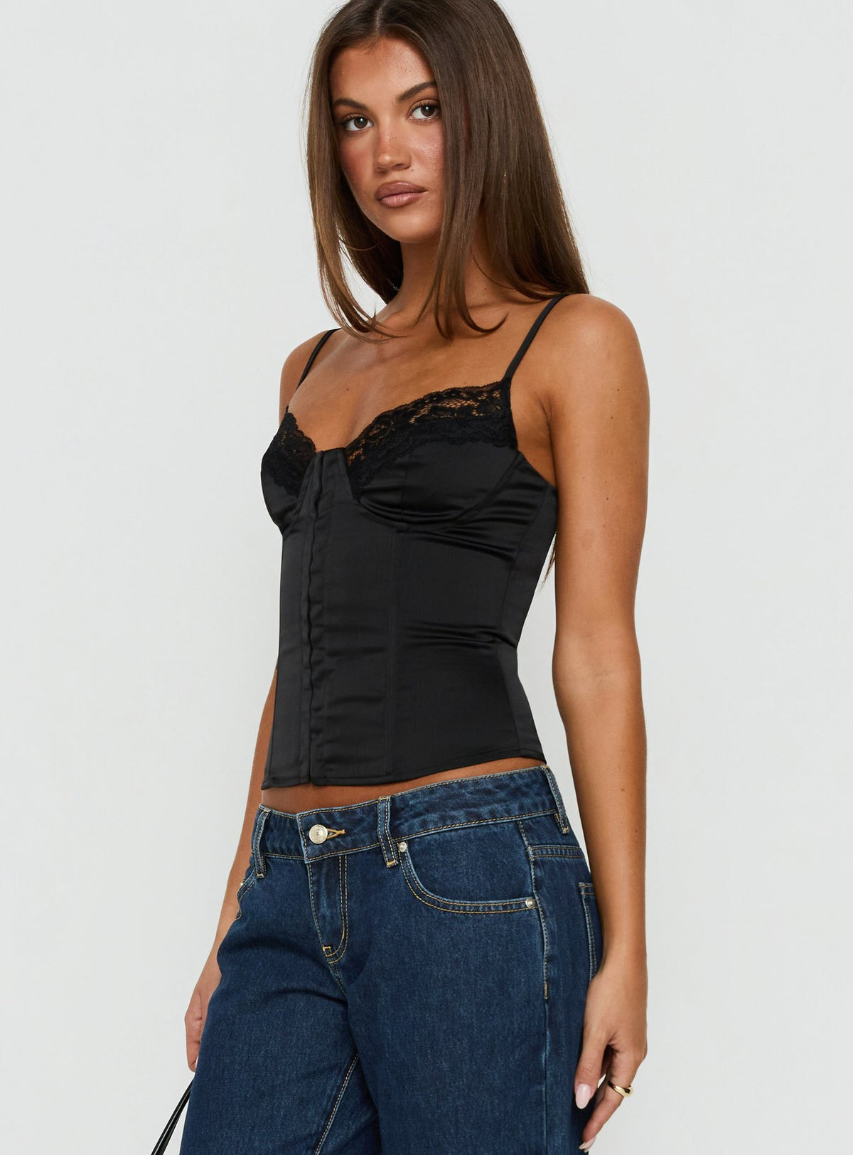 Florance Lace Corset Top Black