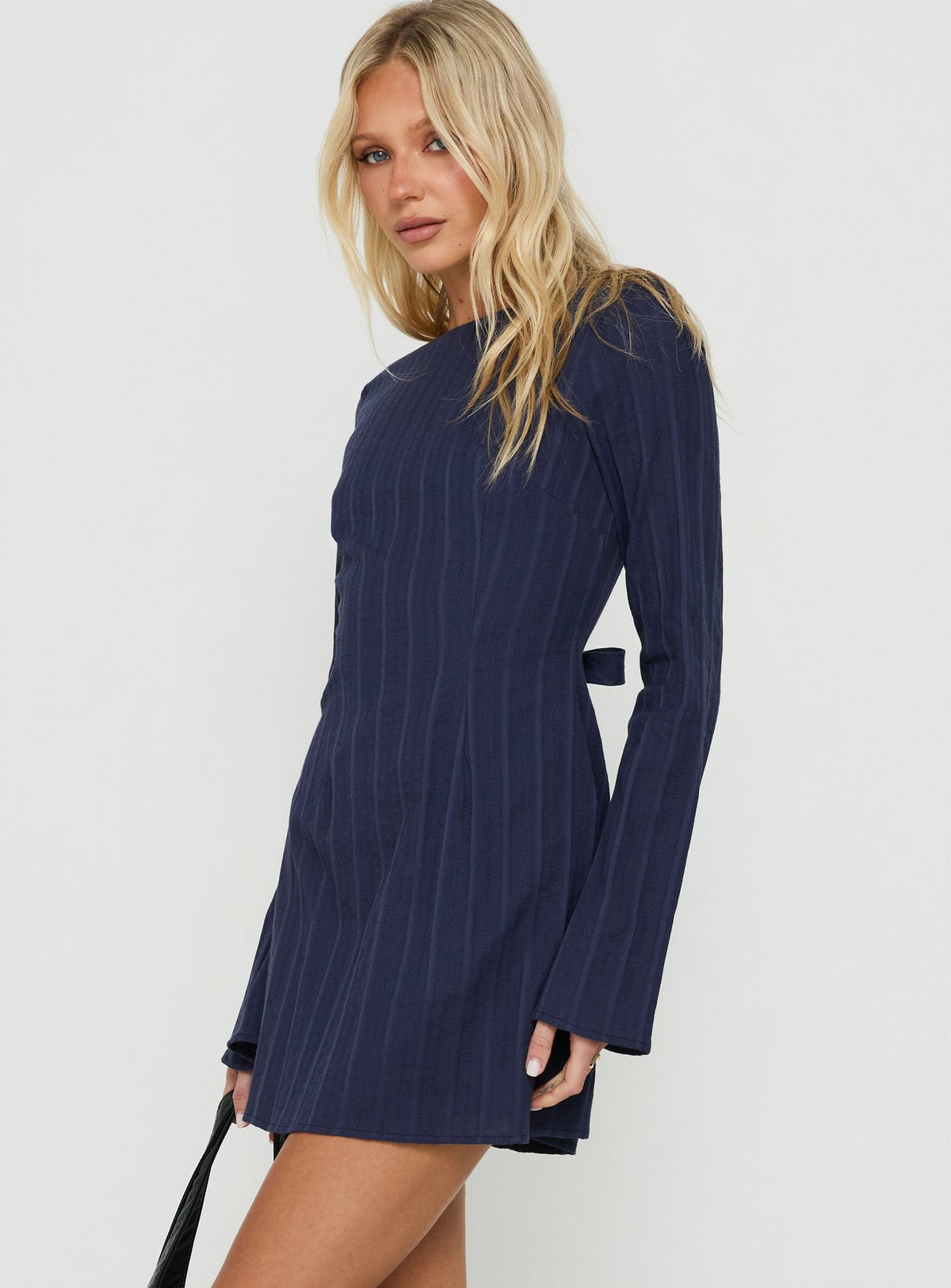 Alfalfa Long Sleeve Mini Dress Navy