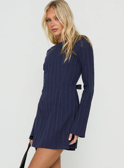 Alfalfa Long Sleeve Mini Dress Navy