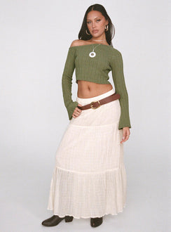 product Princess Polly Full Sleeves Boat Neck  Santorini Knit Top Khaki