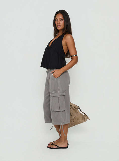 Hudsen Longline Cargo Shorts Charcoal Tall