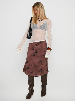  front view of model wearing Princess Polly Moses Midi Skirt Multi Midi Skirts Skirts 