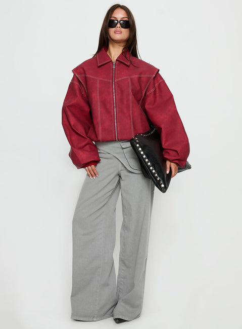 Vista Bomber Jacket Crimson