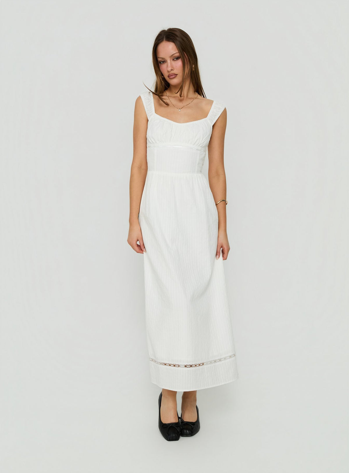 Garconne Textured Maxi Dress White