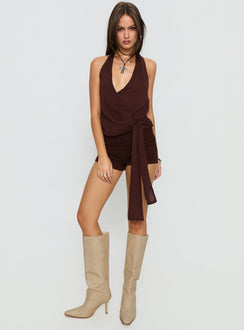 Baseline Low Rise Rib Shorts Chocolate