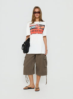 Dodge Electric Muscle Oversized Graphic Tee White