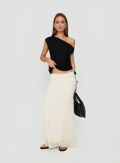 Kaylani One Shoulder Drape Top Black