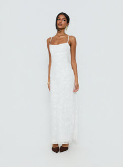 Avienna Maxi Dress White Burnout