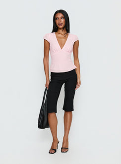 Dalanna Cap Sleeve Top Pink / Lemon Polka