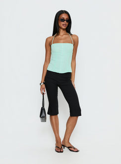 Delamere Tie Neck Top Aqua