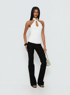Amerika Twist Neck Top White