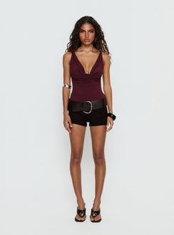 Nerolia Halter Ring Top Burgundy
