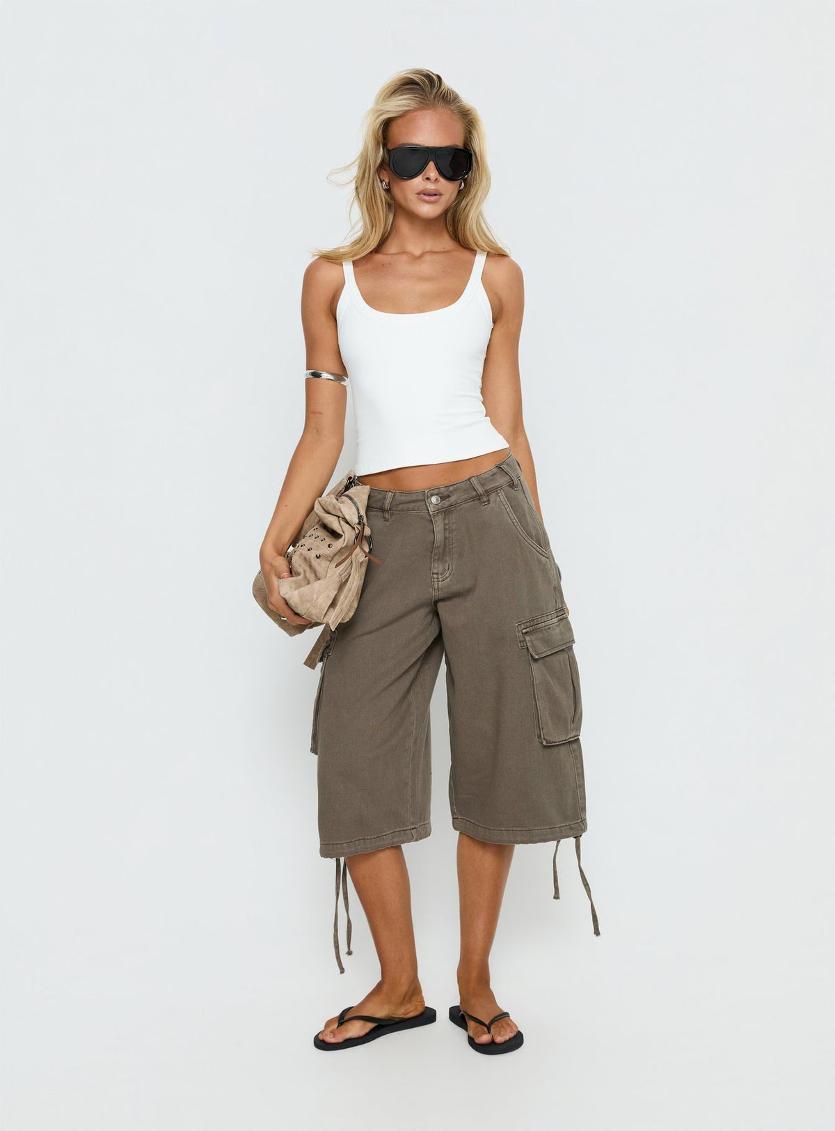 Hudsen Longline Cargo Shorts Khaki Tall