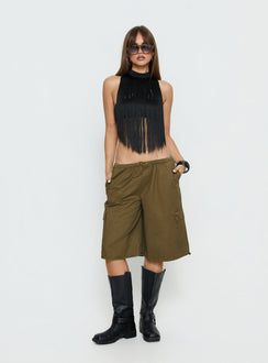 Allyza Baggy Cargo Shorts Olive Tall
