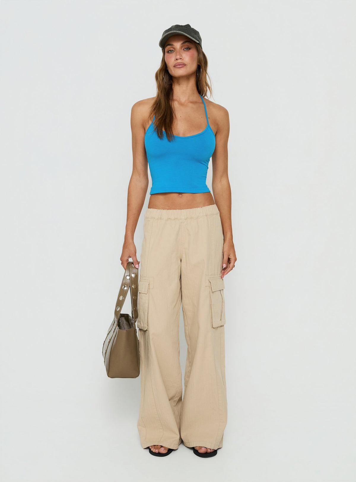 Cecilly Trim Racerback Top Blue