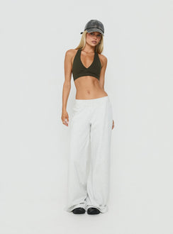 Lock In Active Halter Crop Top Olive