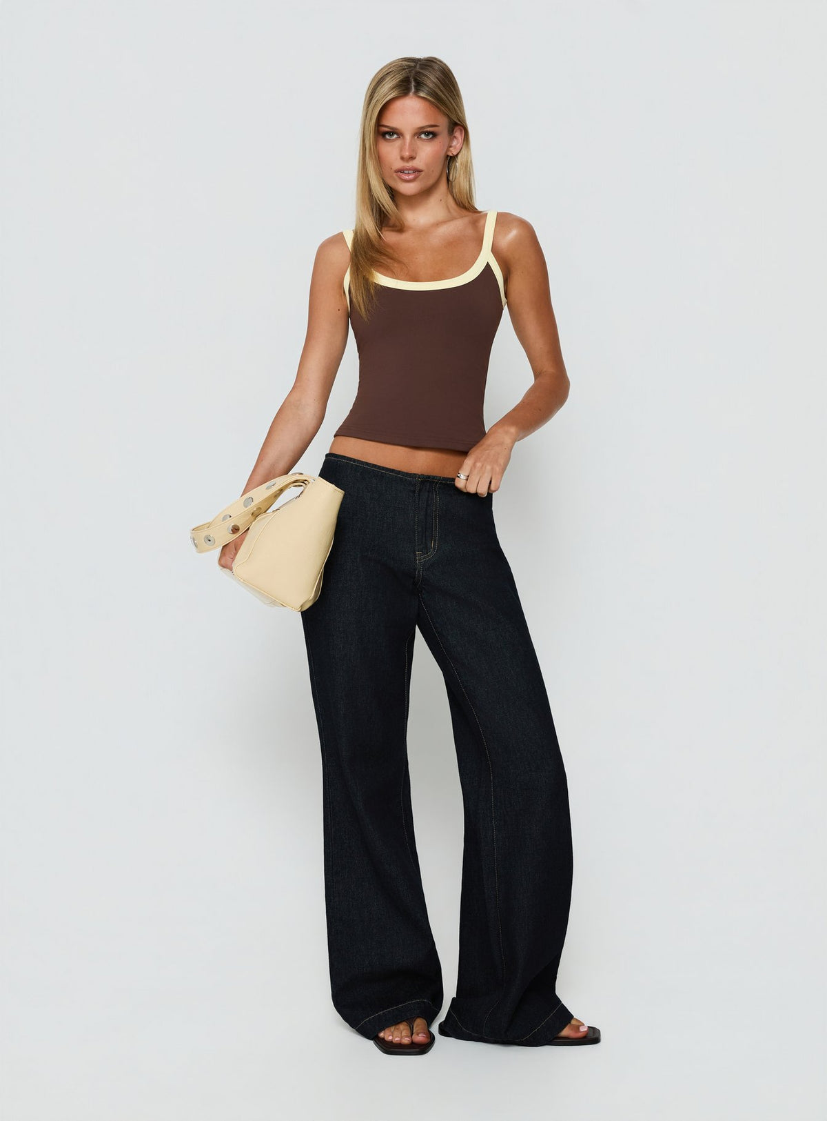 Kasper Cinched Tank Top Espresso / Butter