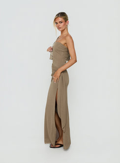 Analeah Strapless Maxi Dress Brown