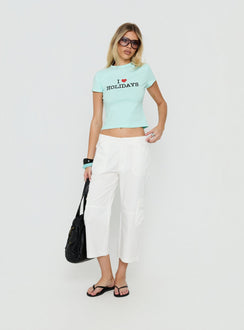 I Love Holidays Graphic Baby Tee Jelly Mint