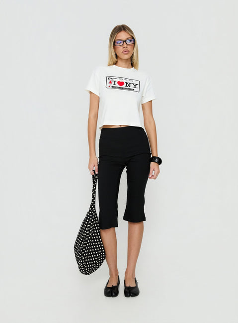 Betty Loves NY Graphic Baby Tee White