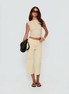 Indee Cropped Cargo Pants Beige Petite