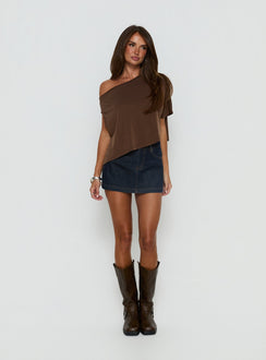 Nicolina Low Rise Denim Mini Skirt Raw Denim