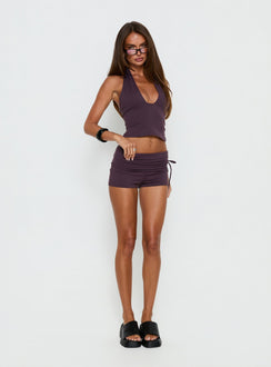 Daily Define Halter Tank Top Aubergine