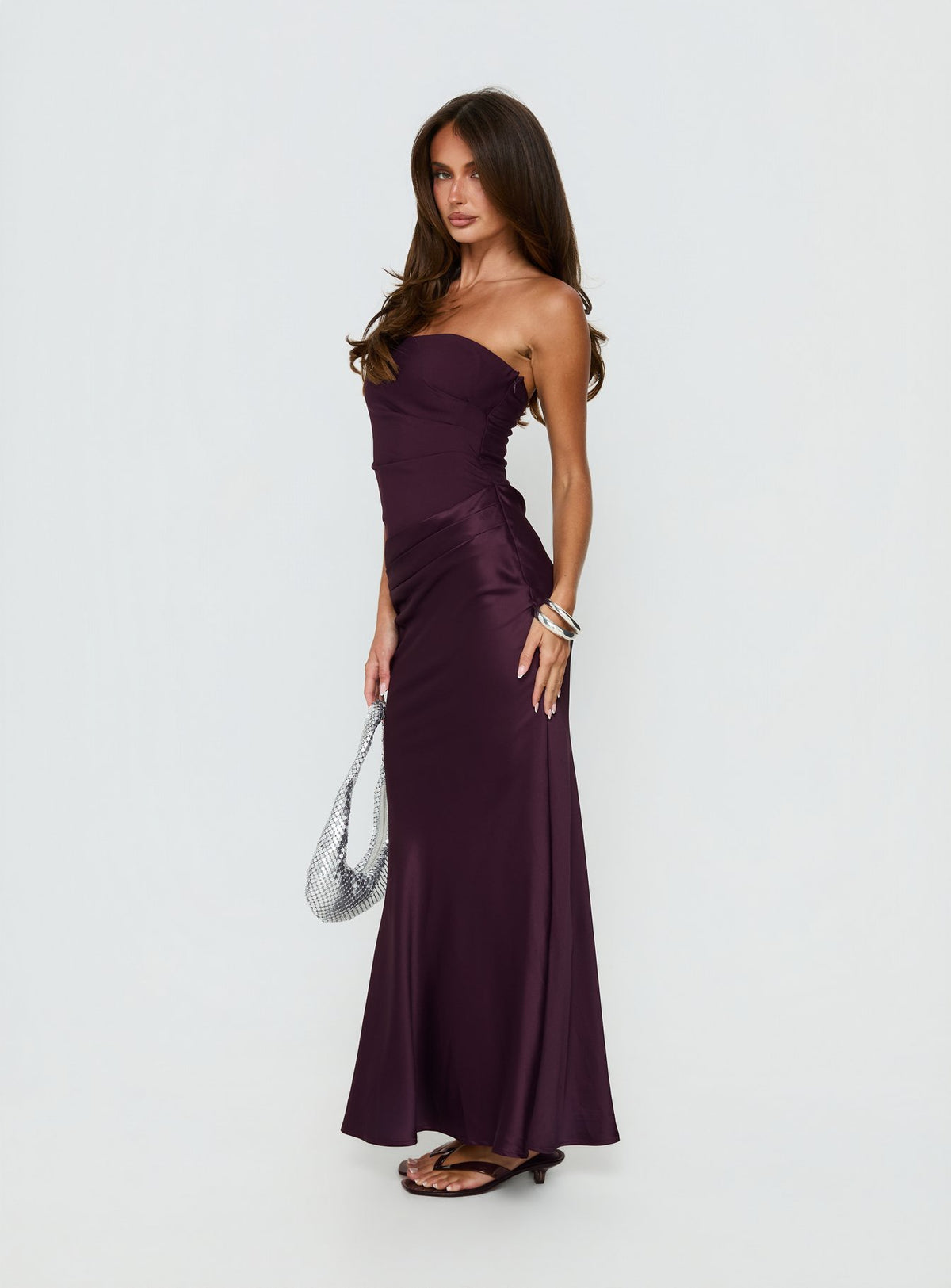Lulita Strapless Maxi Dress Plum Petite