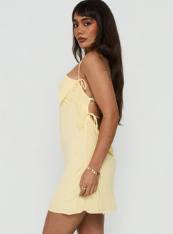 Ariann One Shoulder Low Back Mini Dress Yellow