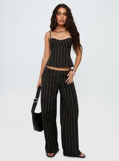 Kierstyn Corset Set Black Stripe Tall