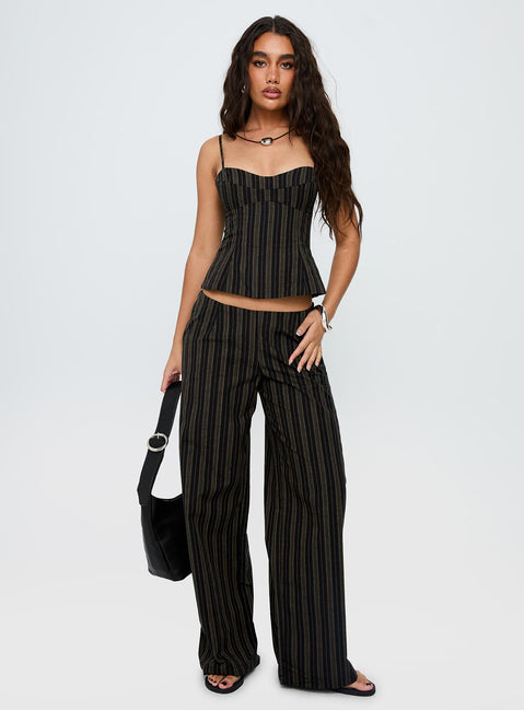 Kierstyn Corset Set Black Stripe Tall